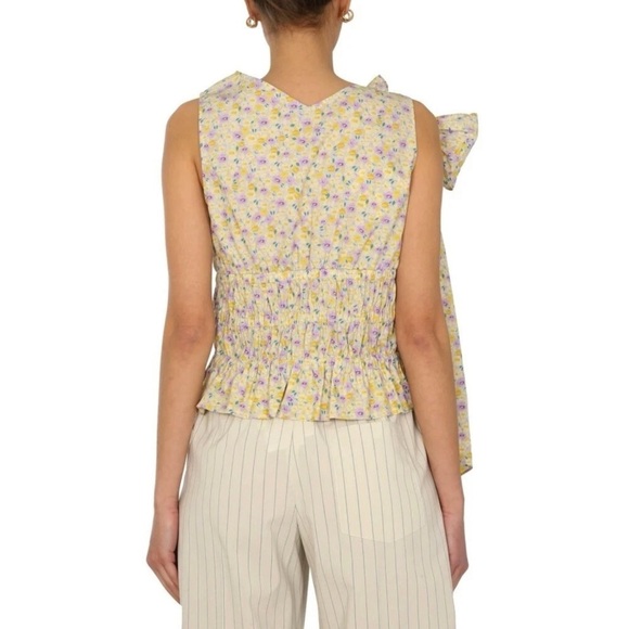 Baum Und Pferdgarten Liberty Floral Smocked Peplum Tank Top - Picture 2 of 8